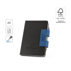SPENSER A5. Agenda A5 com capa rígida em PU
