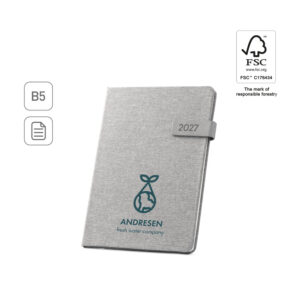 ANDRESEN B5. Agenda em poliéster reciclado (100% rPET)