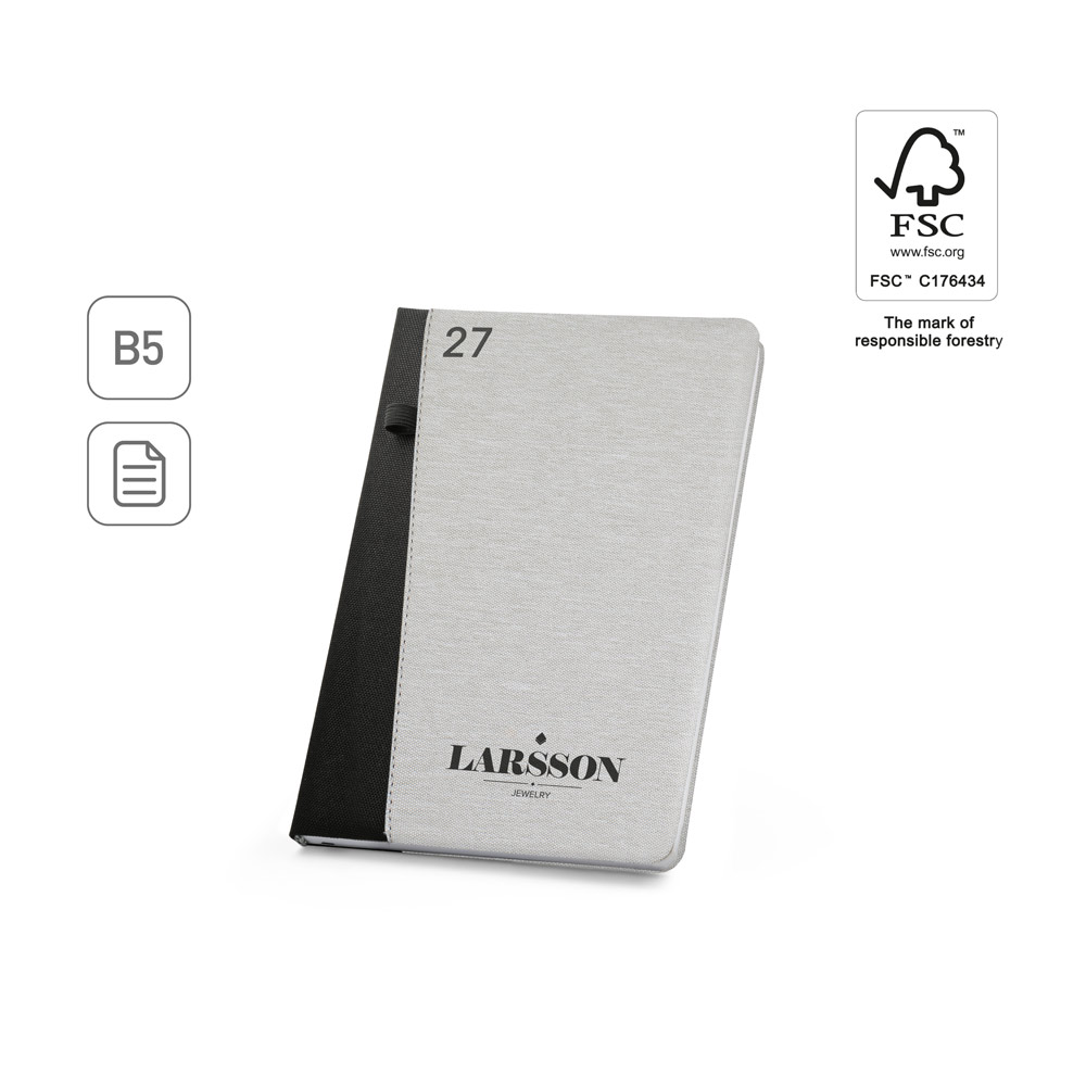 LARSSON B5. Agenda B5 em poliéster reciclado (100% rPET)
